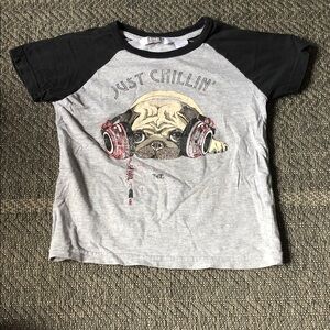 Tag Kids 'Just Chillin' Pug Raglan Tee - Black & Gray